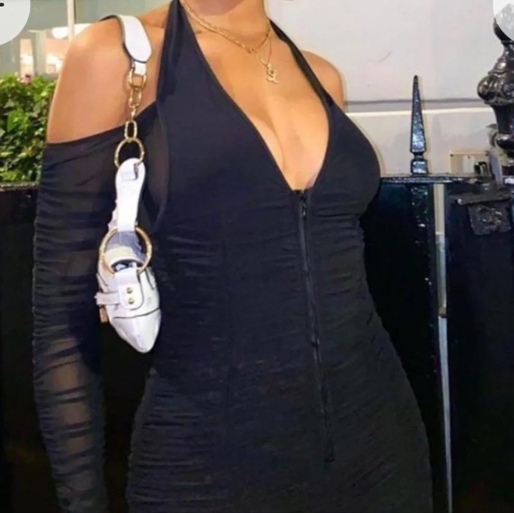 I.AM.GIA ruched mesh black catsuit. - Picture 2 of 10